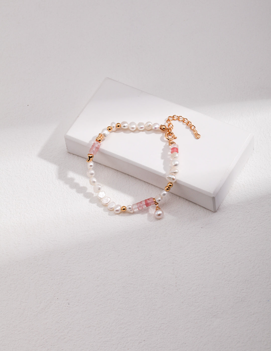 Peach Blossom Pure Silver Pearl Bracelet