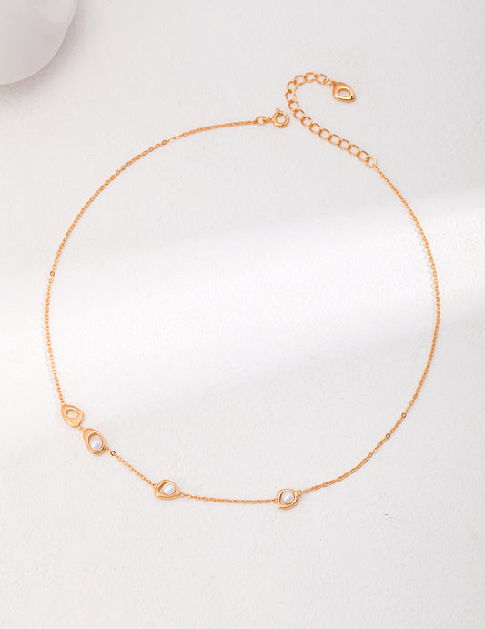 Simple Satellite Pearl Necklace